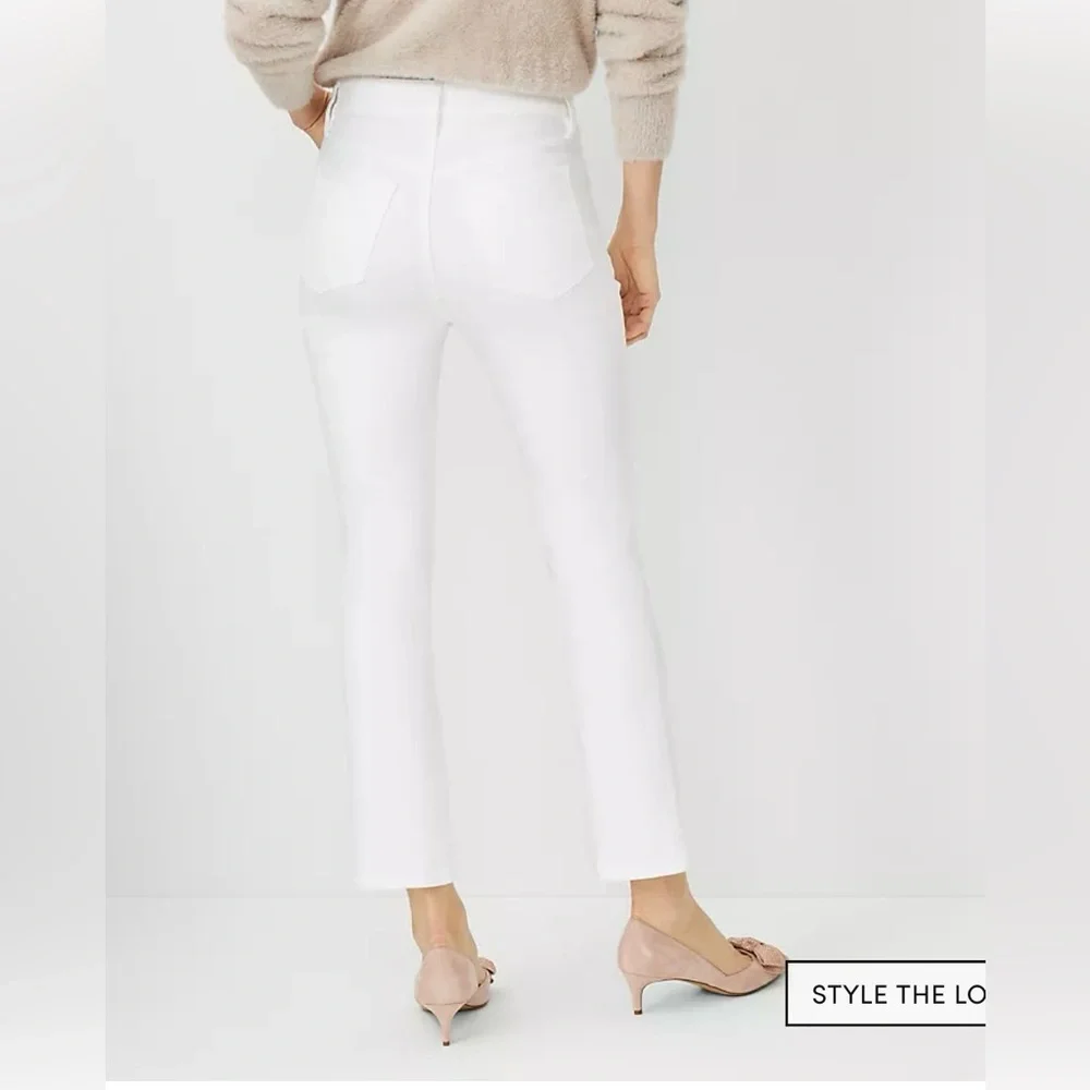 Ann Taylor White Boot Crop High Rise Denim Size 14 - Picture 2 of 7